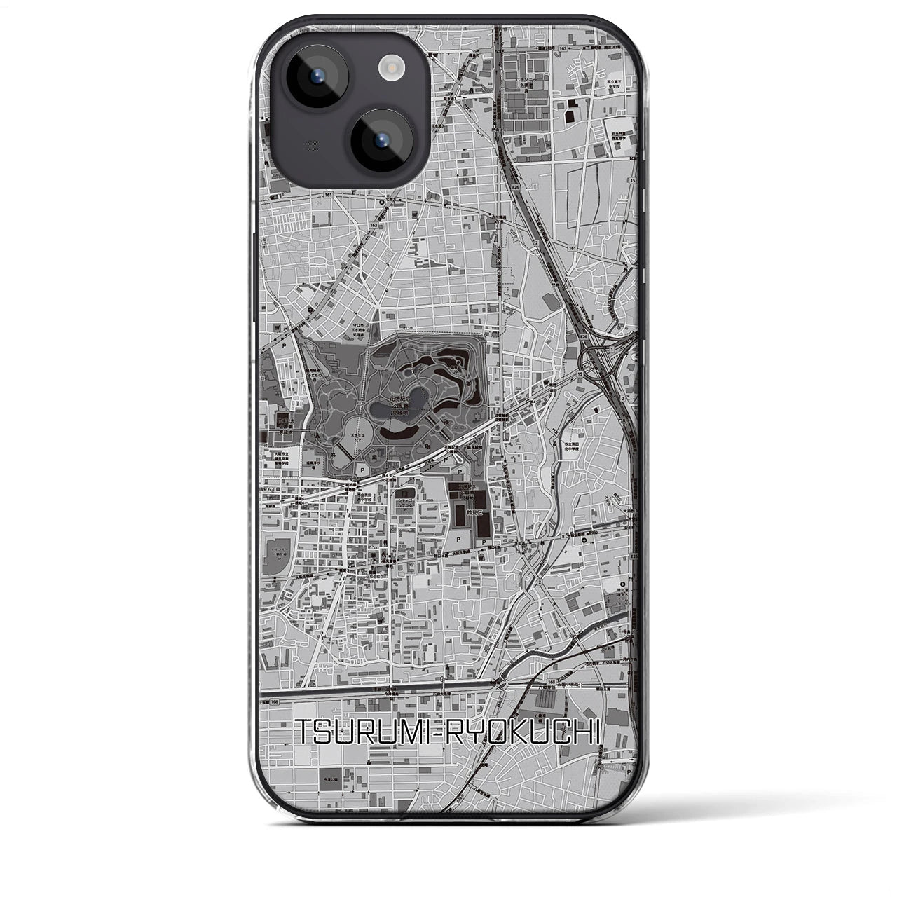 【鶴見緑地(大阪府)】地図柄iPhoneケース(クリアタイプ)