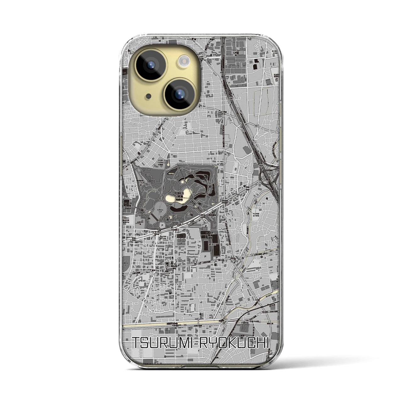 【鶴見緑地(大阪府)】地図柄iPhoneケース(クリアタイプ)