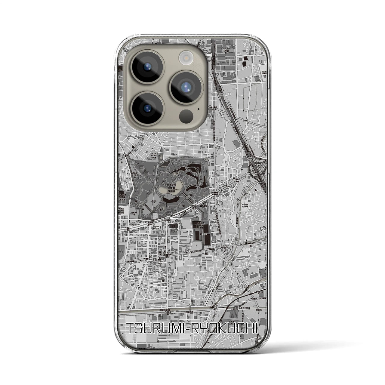 【鶴見緑地(大阪府)】地図柄iPhoneケース(クリアタイプ)