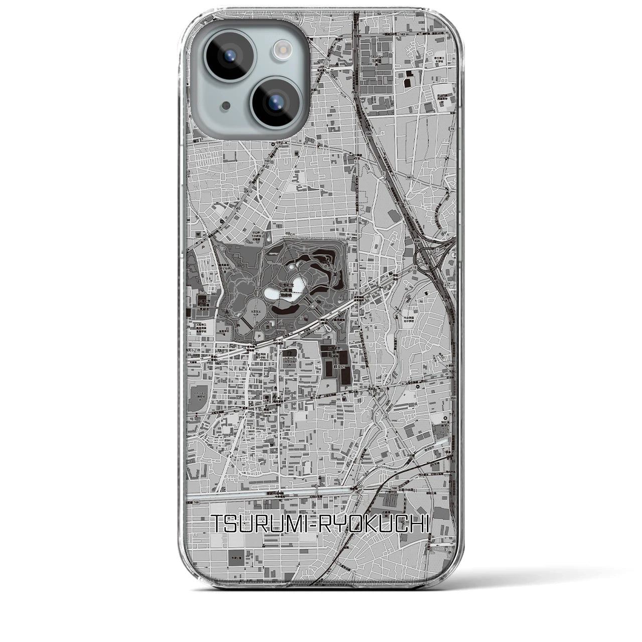 【鶴見緑地(大阪府)】地図柄iPhoneケース(クリアタイプ)