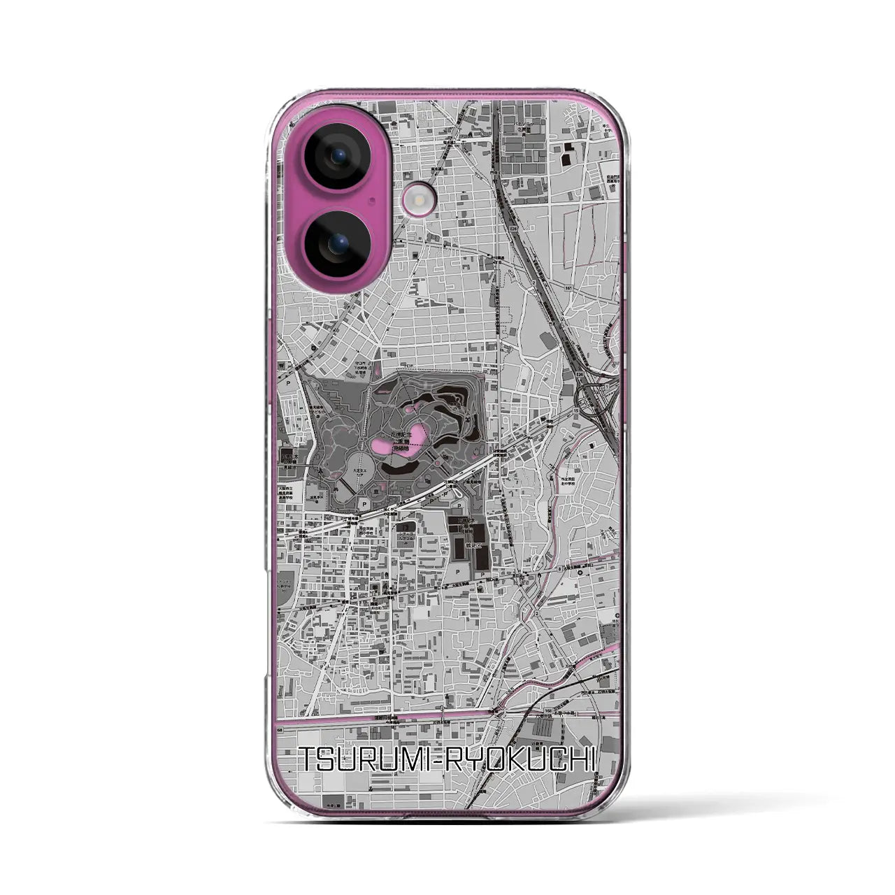 【鶴見緑地(大阪府)】地図柄iPhoneケース(クリアタイプ)