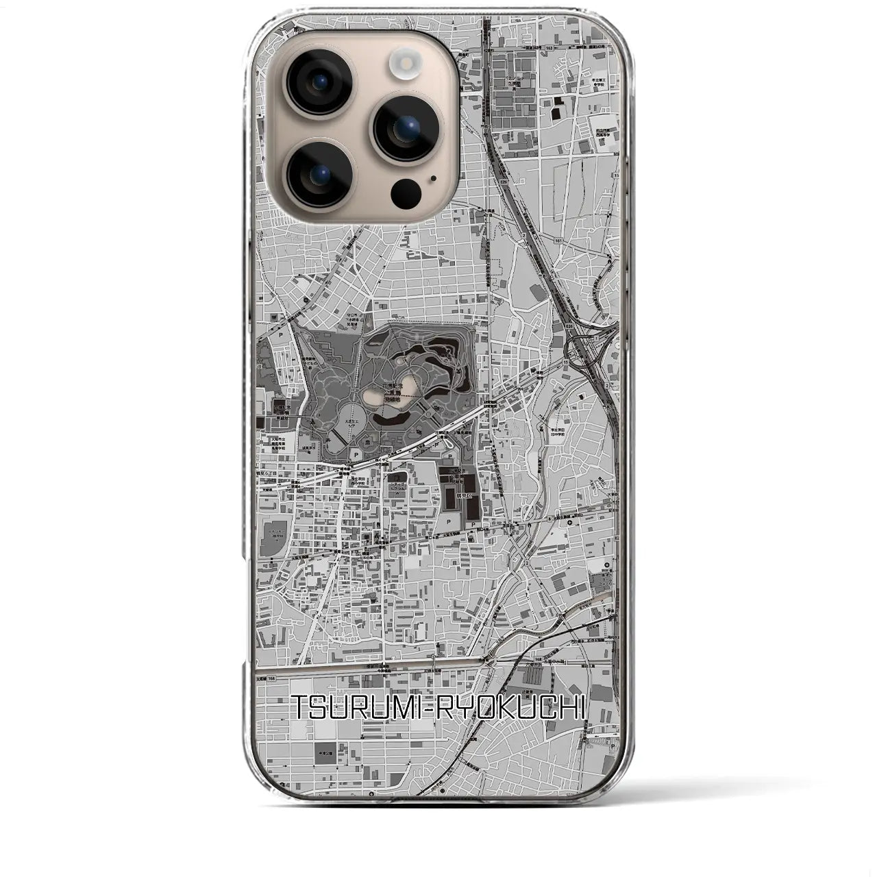 【鶴見緑地(大阪府)】地図柄iPhoneケース(クリアタイプ)