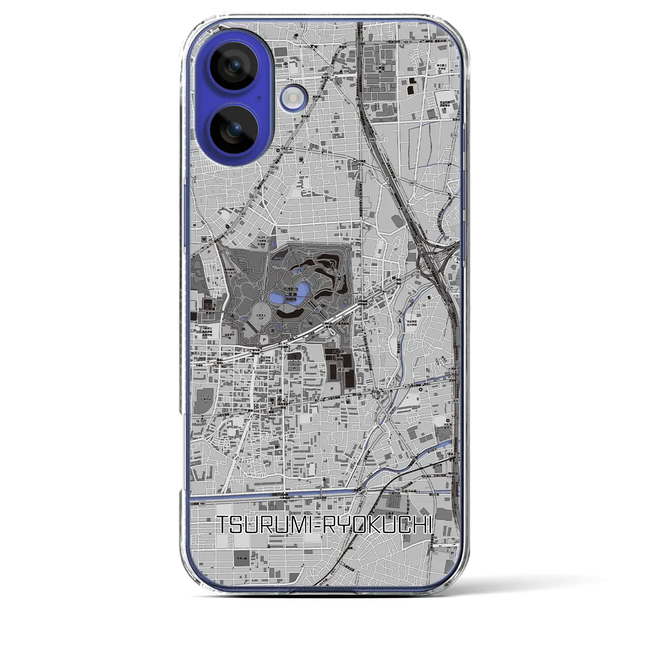 【鶴見緑地(大阪府)】地図柄iPhoneケース(クリアタイプ)