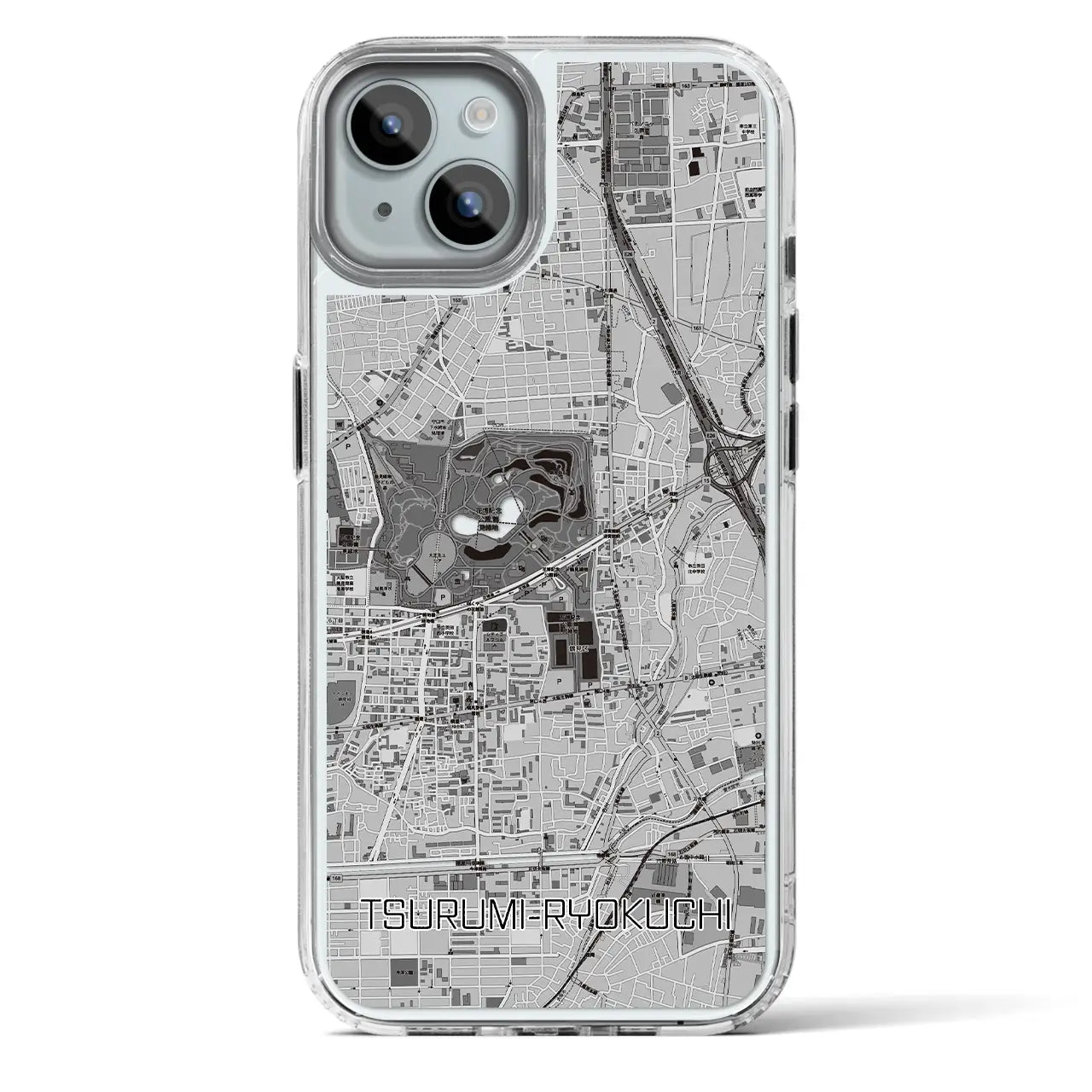 【鶴見緑地(大阪府)】地図柄iPhoneケース(MagSafeタイプ)