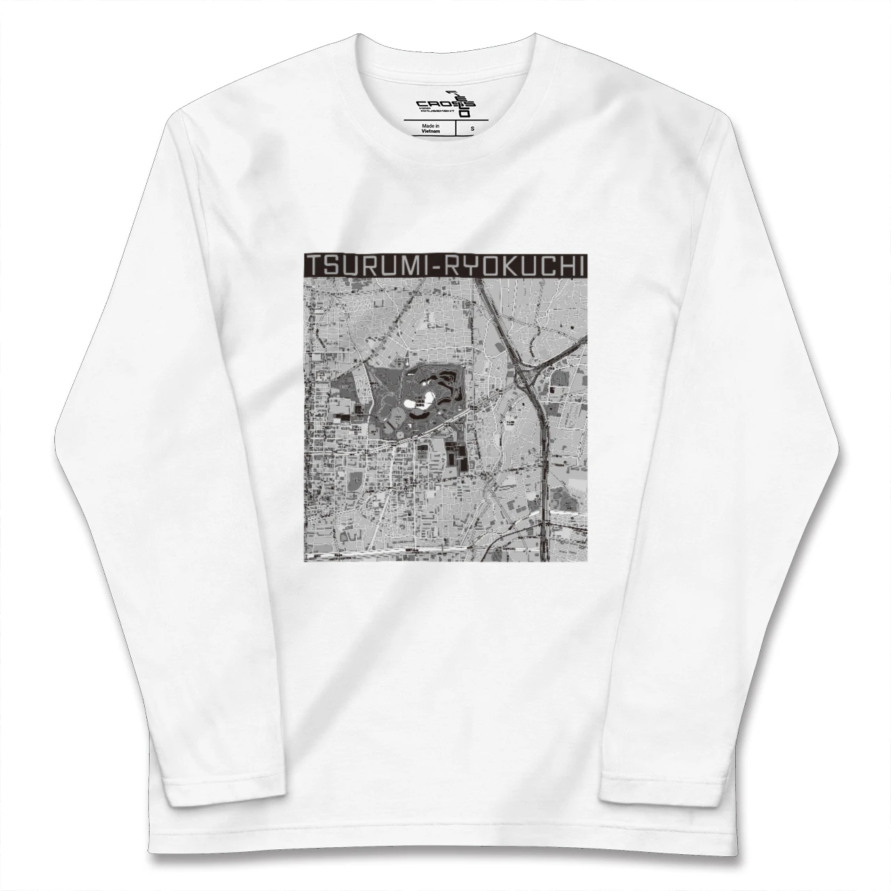 【鶴見緑地(大阪府)】地図柄ロングスリーブTシャツ
