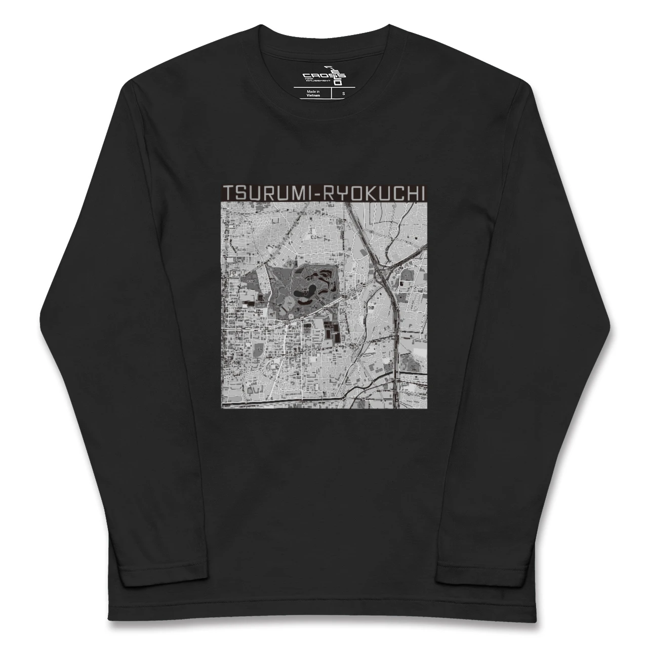 【鶴見緑地(大阪府)】地図柄ロングスリーブTシャツ