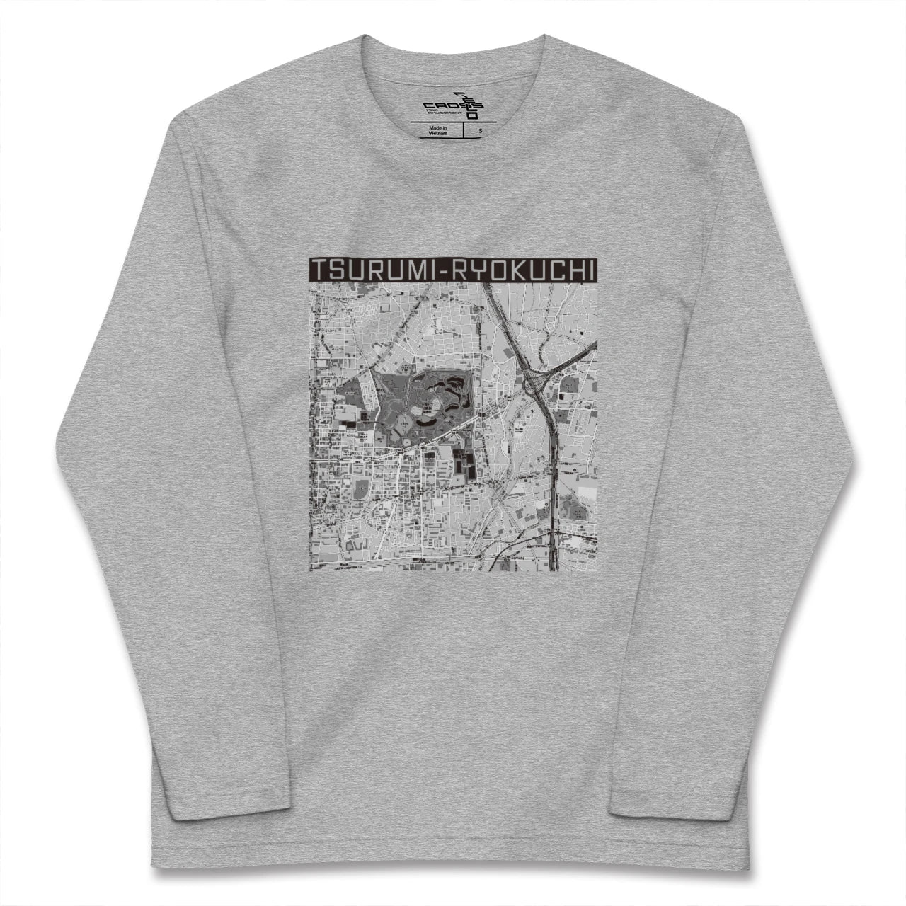 【鶴見緑地(大阪府)】地図柄ロングスリーブTシャツ