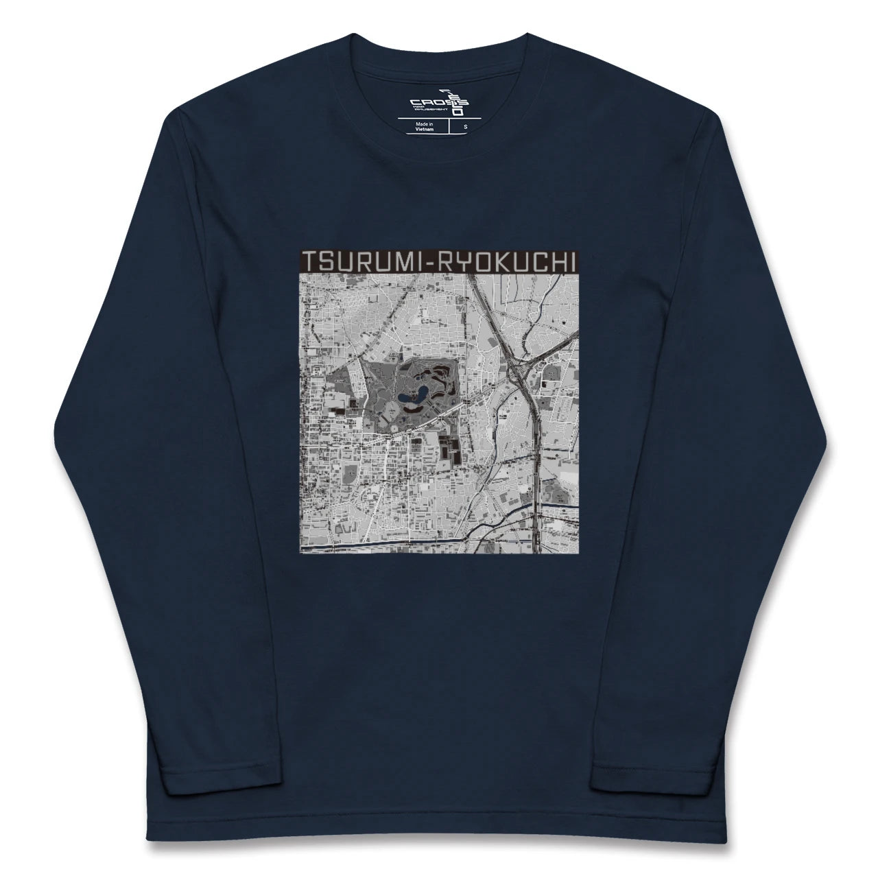 【鶴見緑地(大阪府)】地図柄ロングスリーブTシャツ