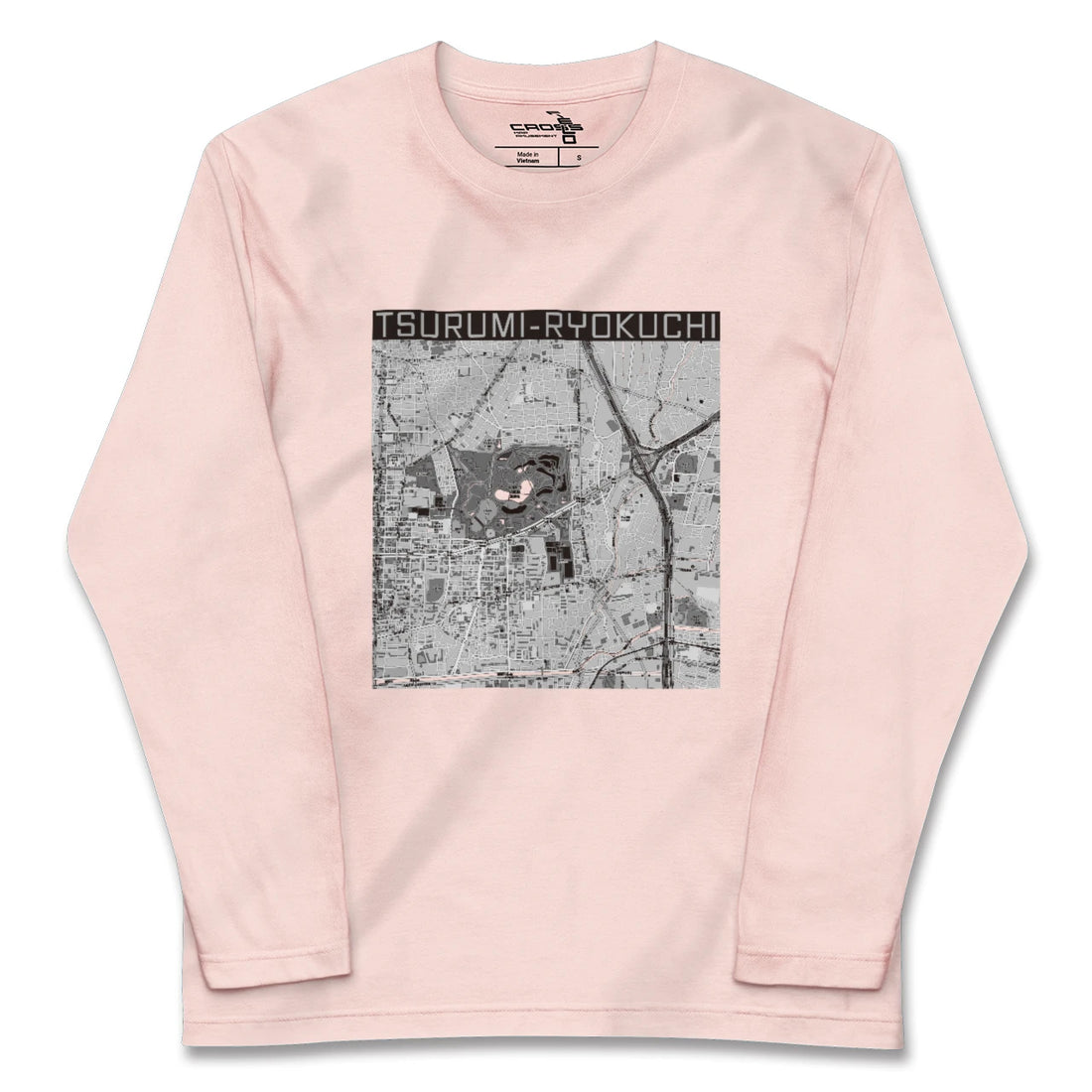 【鶴見緑地(大阪府)】地図柄ロングスリーブTシャツ