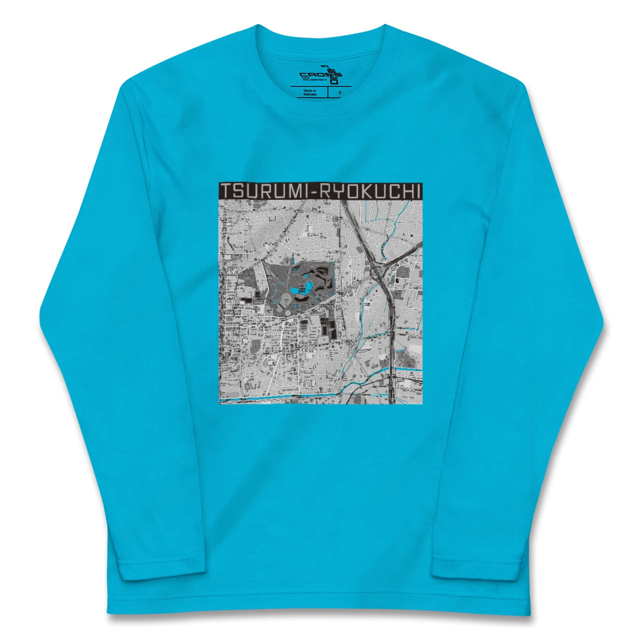 【鶴見緑地(大阪府)】地図柄ロングスリーブTシャツ