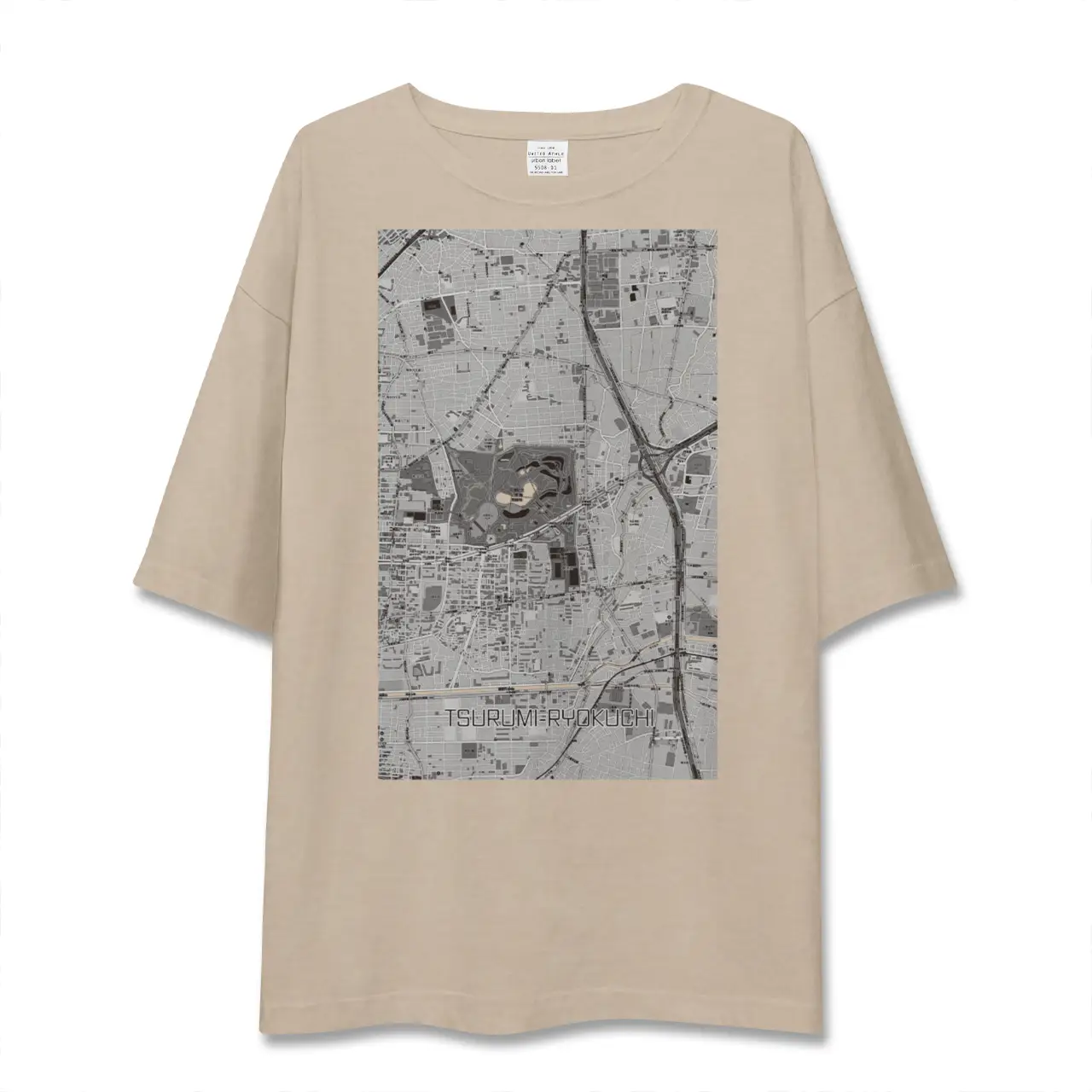 【鶴見緑地(大阪府)】地図柄ビッグシルエットTシャツ