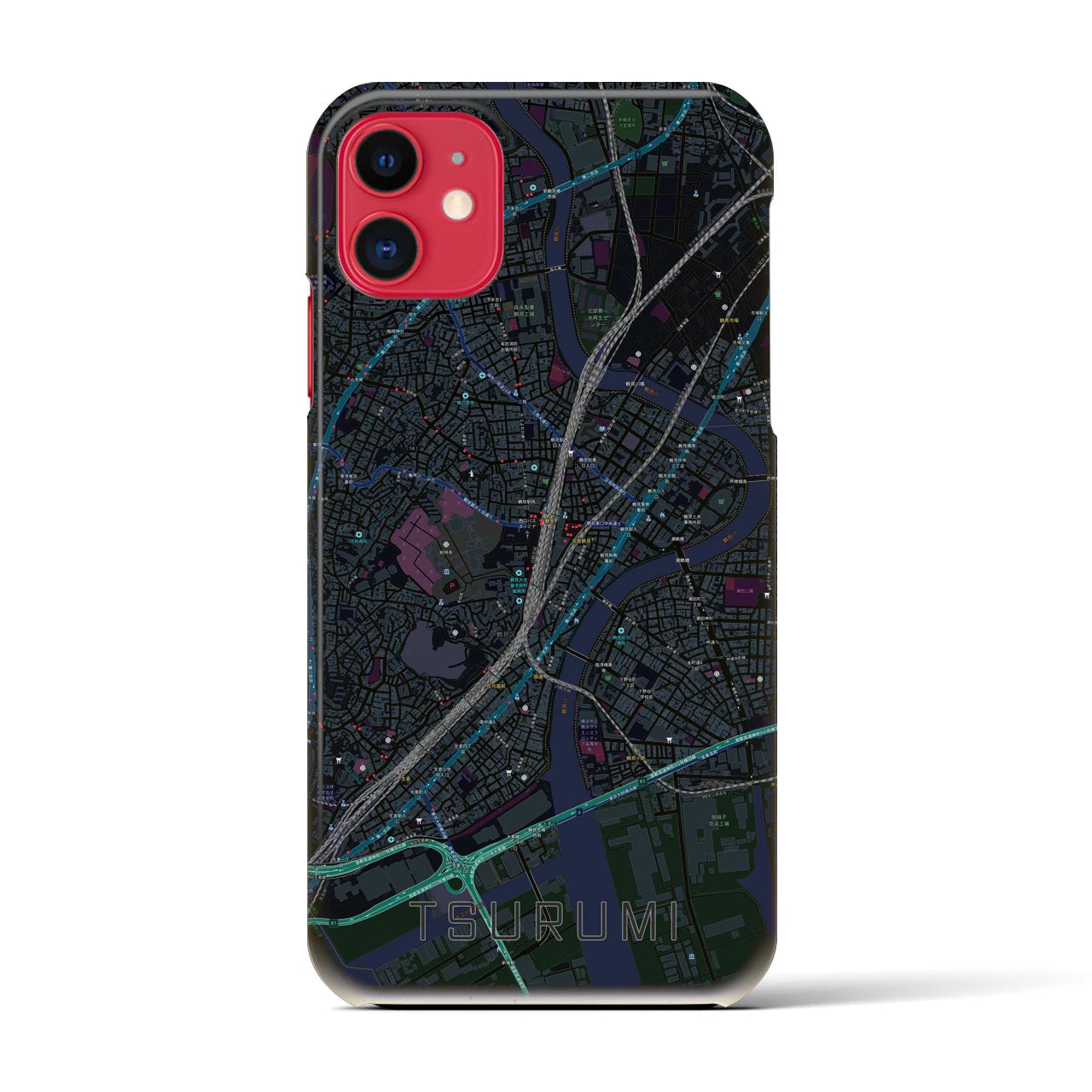 【鶴見(神奈川県)】地図柄iPhoneケース(バックカバータイプ)