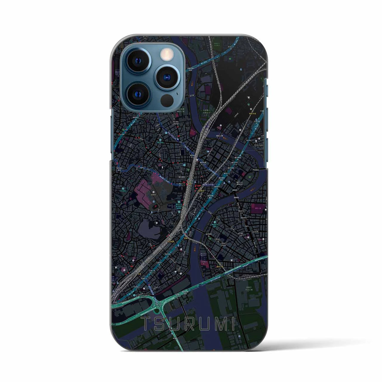 【鶴見(神奈川県)】地図柄iPhoneケース(バックカバータイプ)