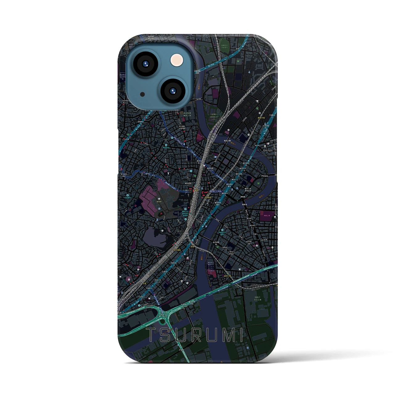 【鶴見(神奈川県)】地図柄iPhoneケース(バックカバータイプ)