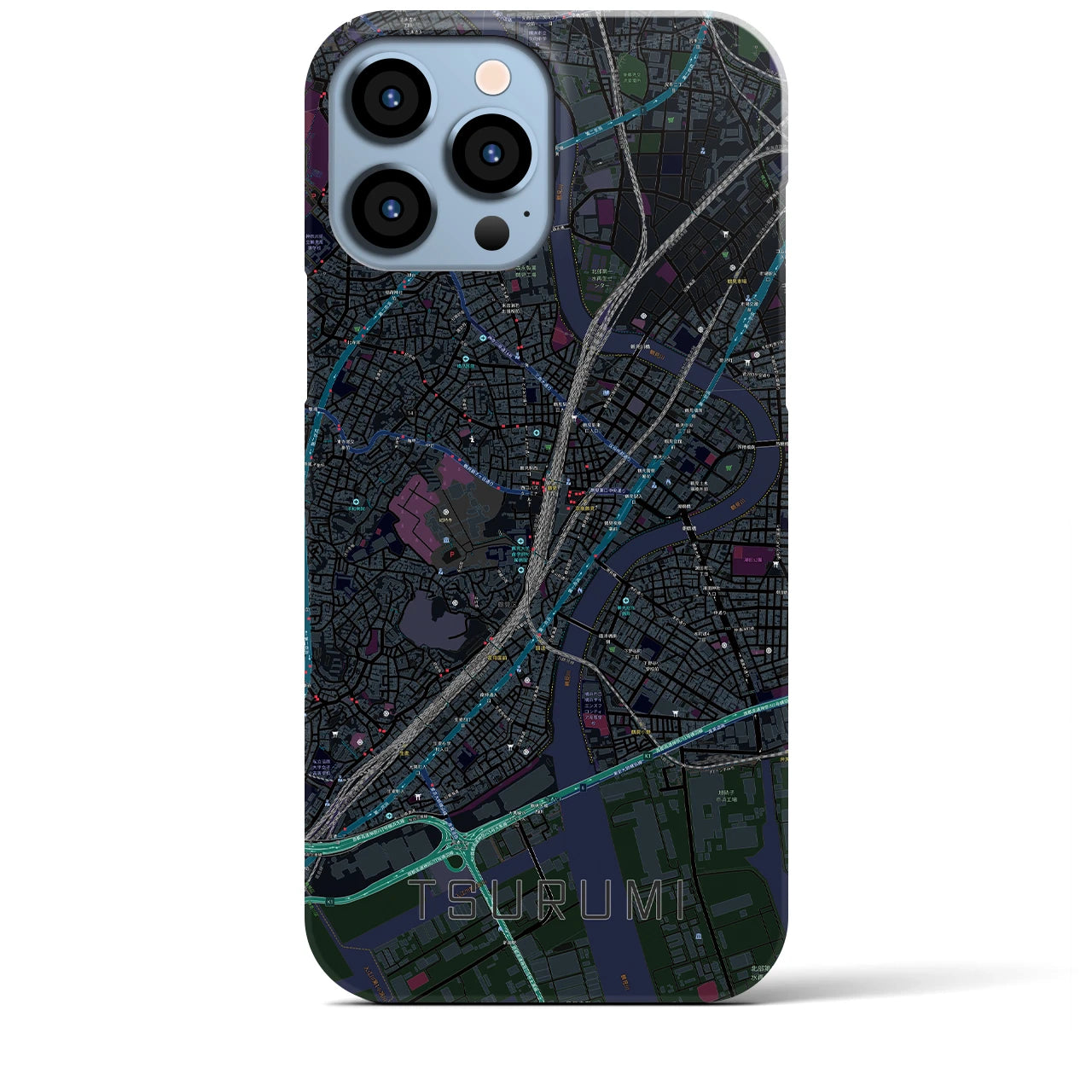 【鶴見(神奈川県)】地図柄iPhoneケース(バックカバータイプ)