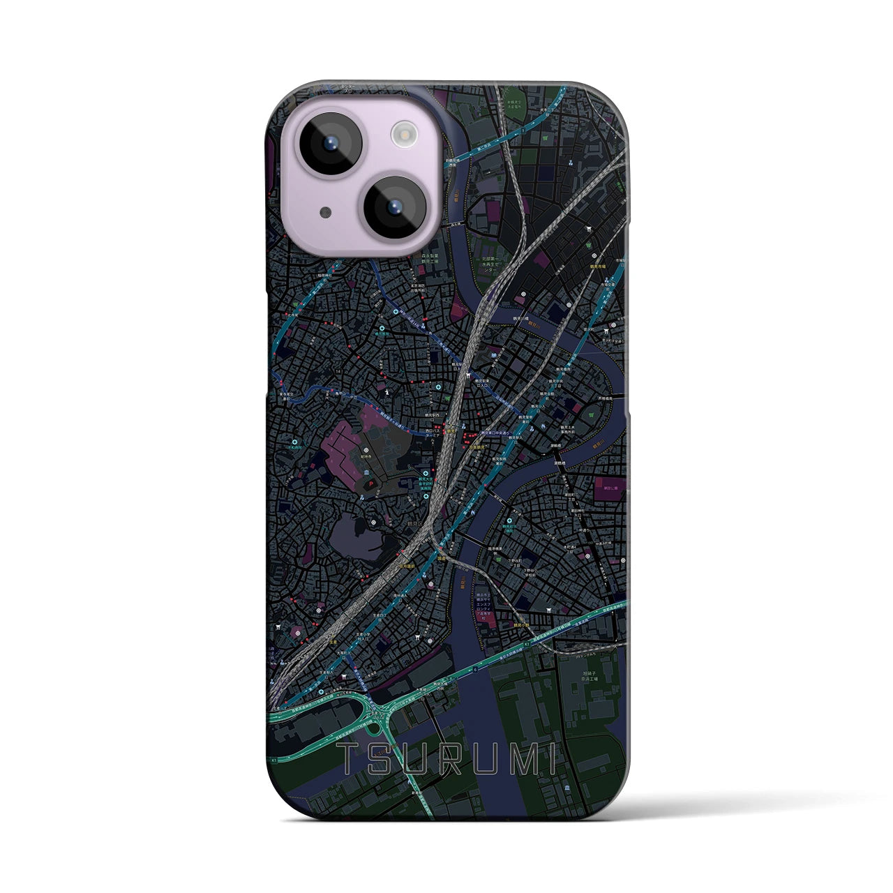 【鶴見(神奈川県)】地図柄iPhoneケース(バックカバータイプ)