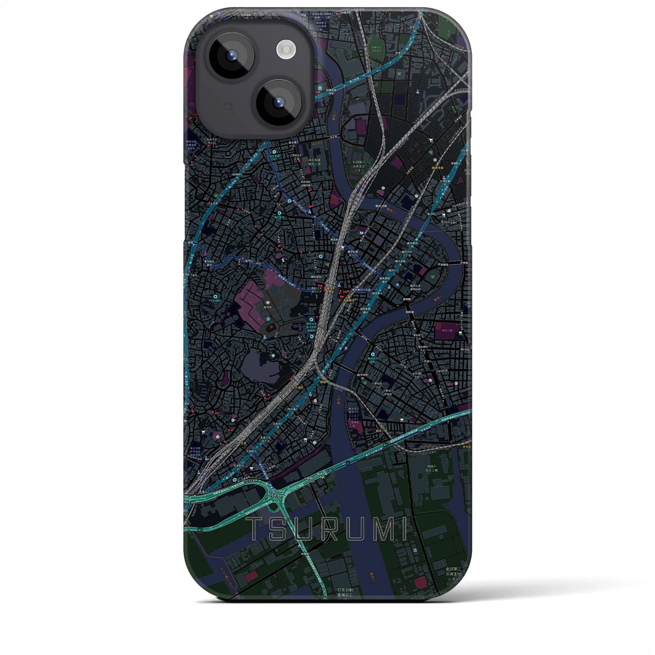 【鶴見(神奈川県)】地図柄iPhoneケース(バックカバータイプ)