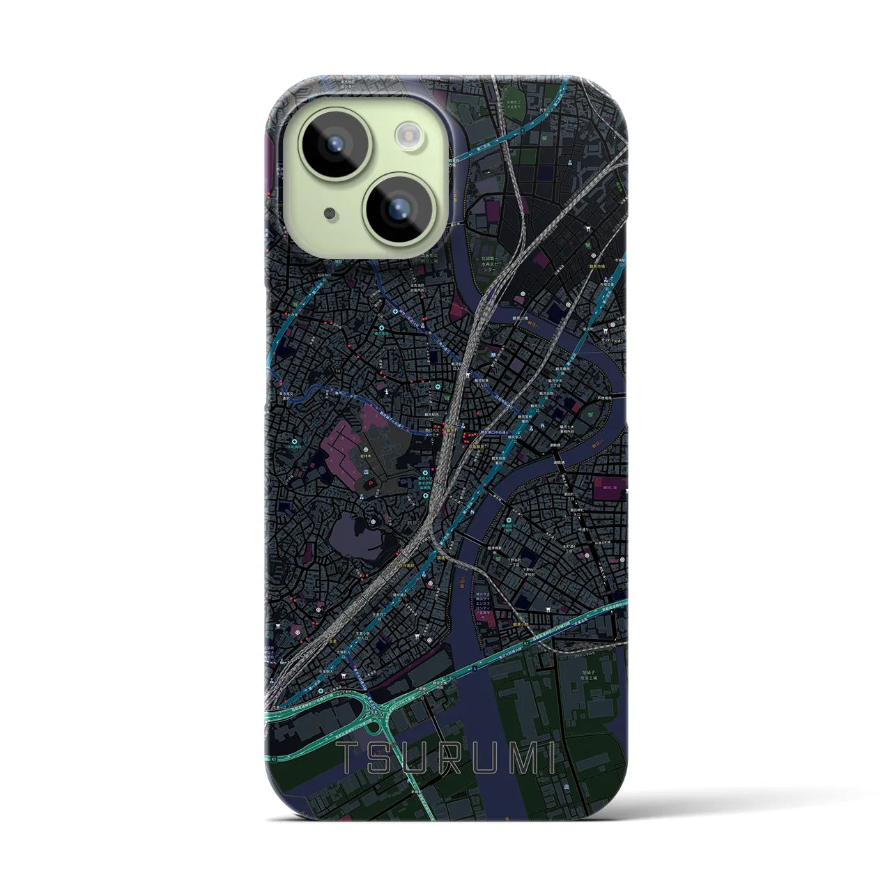 【鶴見(神奈川県)】地図柄iPhoneケース(バックカバータイプ)