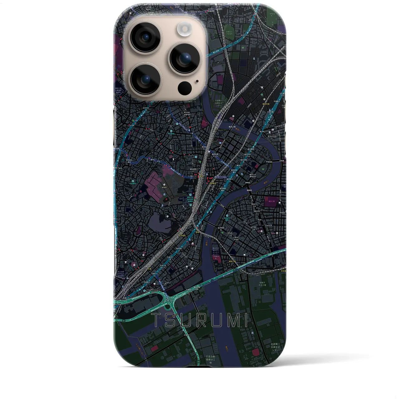 【鶴見(神奈川県)】地図柄iPhoneケース(バックカバータイプ)