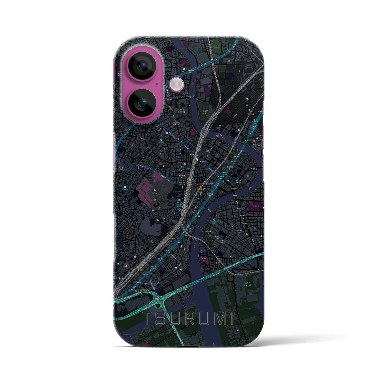 【鶴見(神奈川県)】地図柄iPhoneケース(バックカバータイプ)