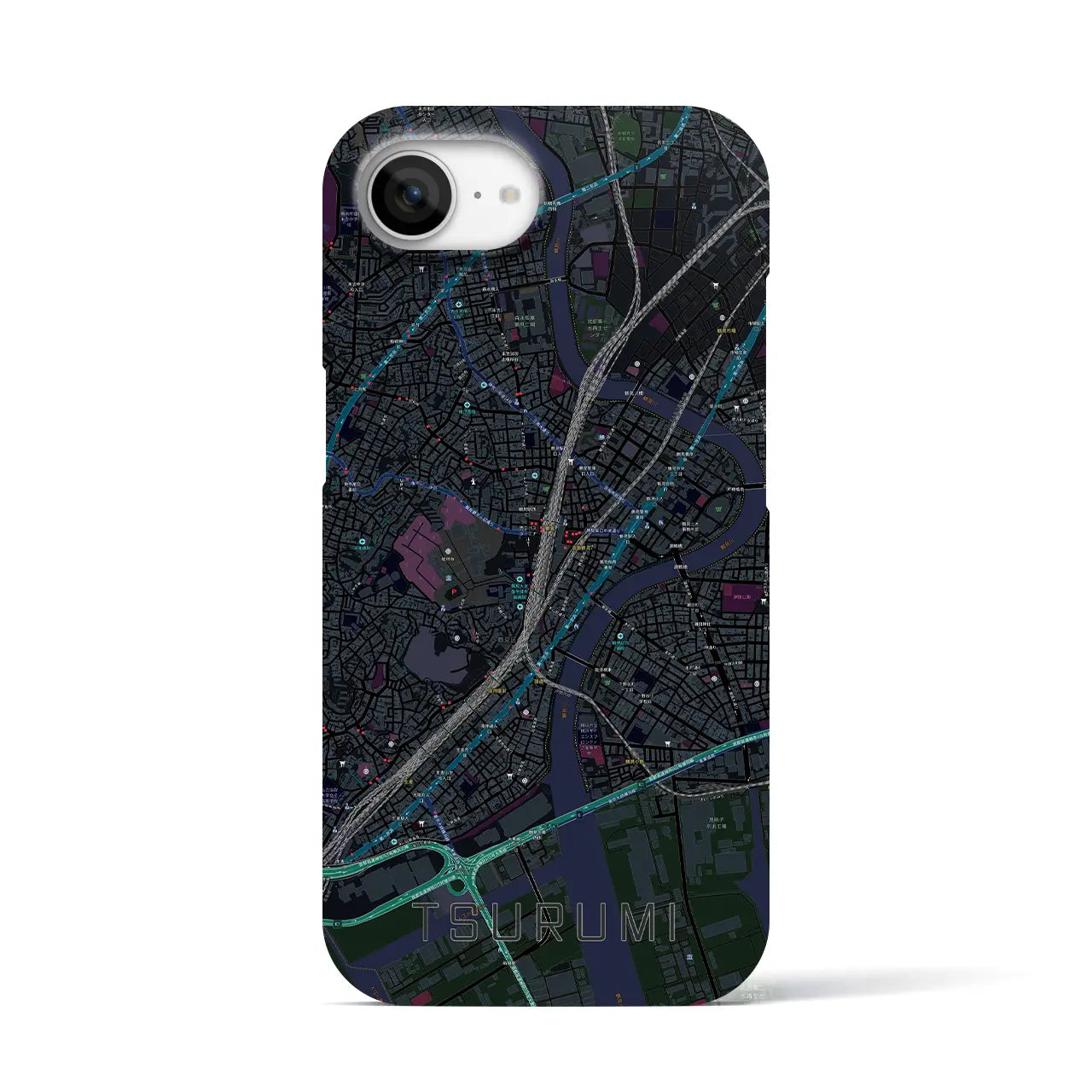 【鶴見(神奈川県)】地図柄iPhoneケース(バックカバータイプ)