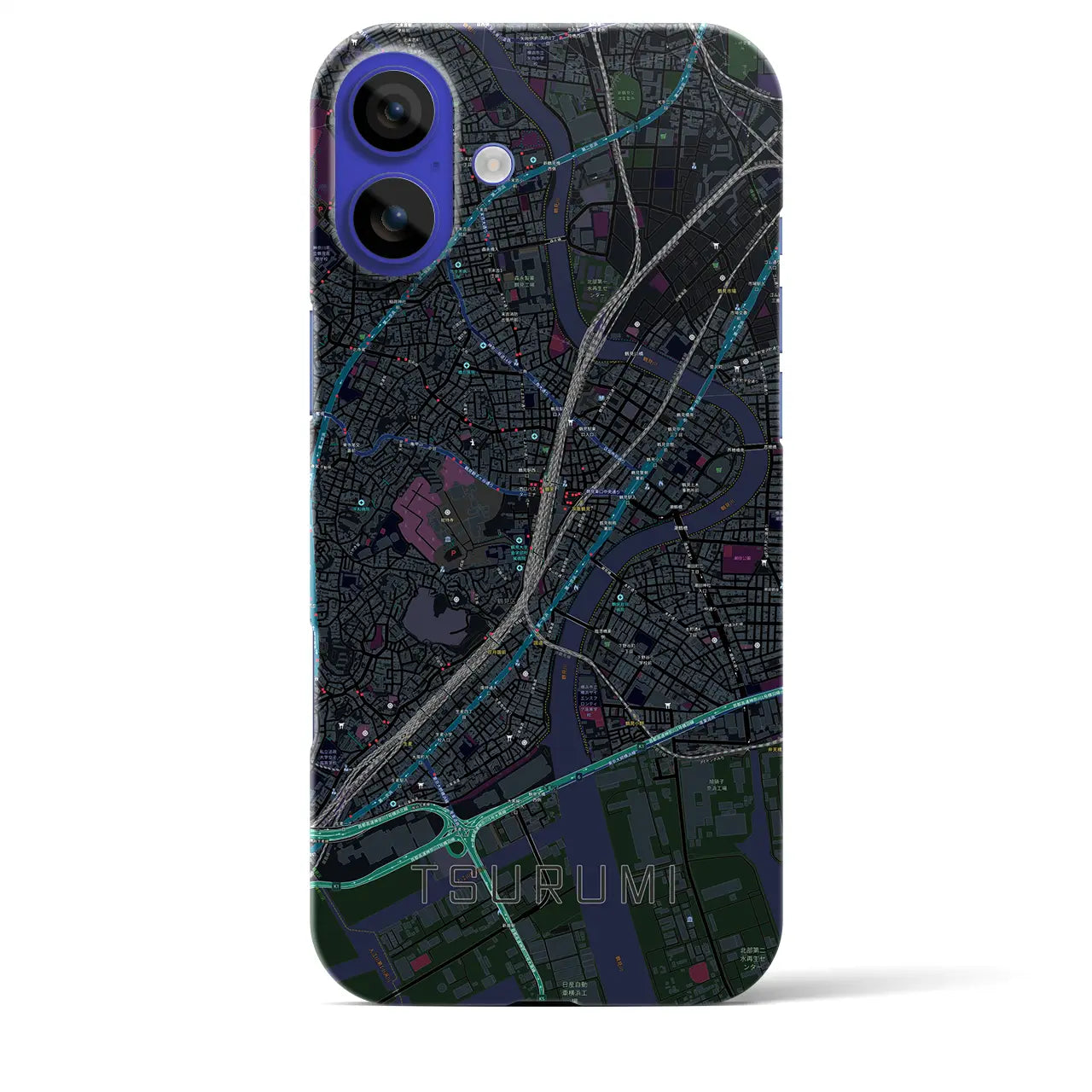 【鶴見(神奈川県)】地図柄iPhoneケース(バックカバータイプ)