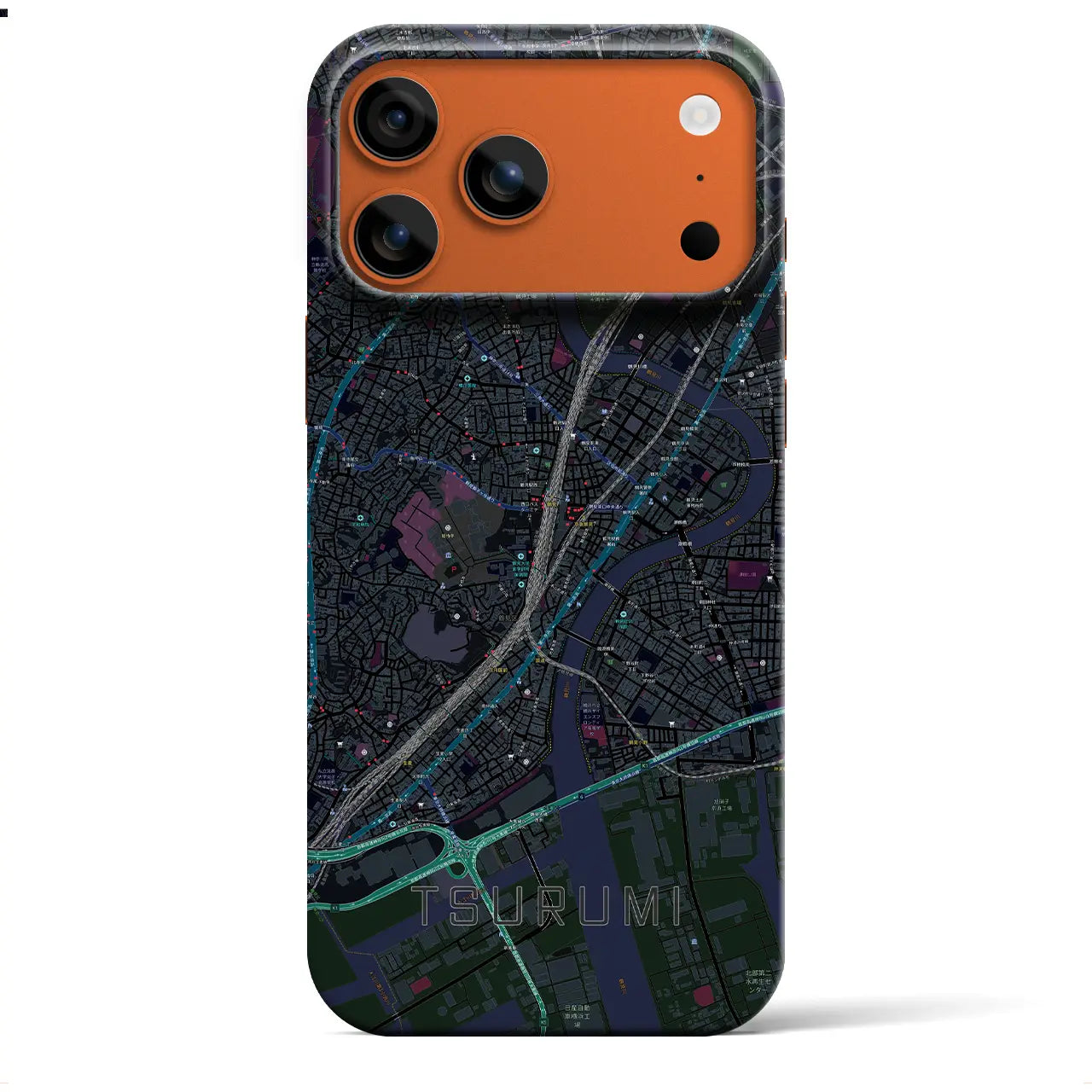 【鶴見(神奈川県)】地図柄iPhoneケース(バックカバータイプ)