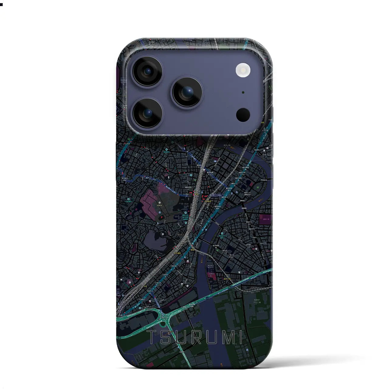 【鶴見(神奈川県)】地図柄iPhoneケース(バックカバータイプ)