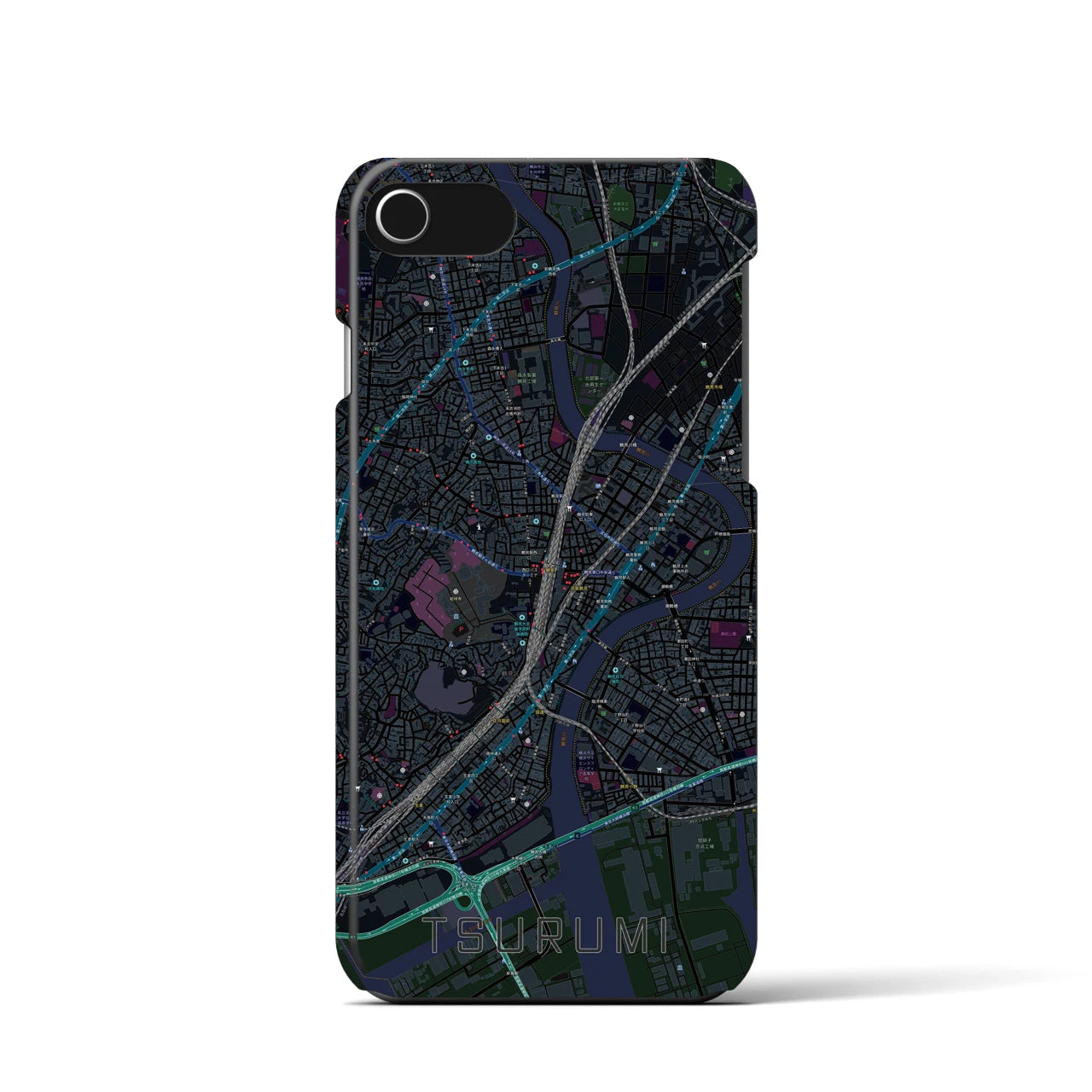 【鶴見(神奈川県)】地図柄iPhoneケース(バックカバータイプ)