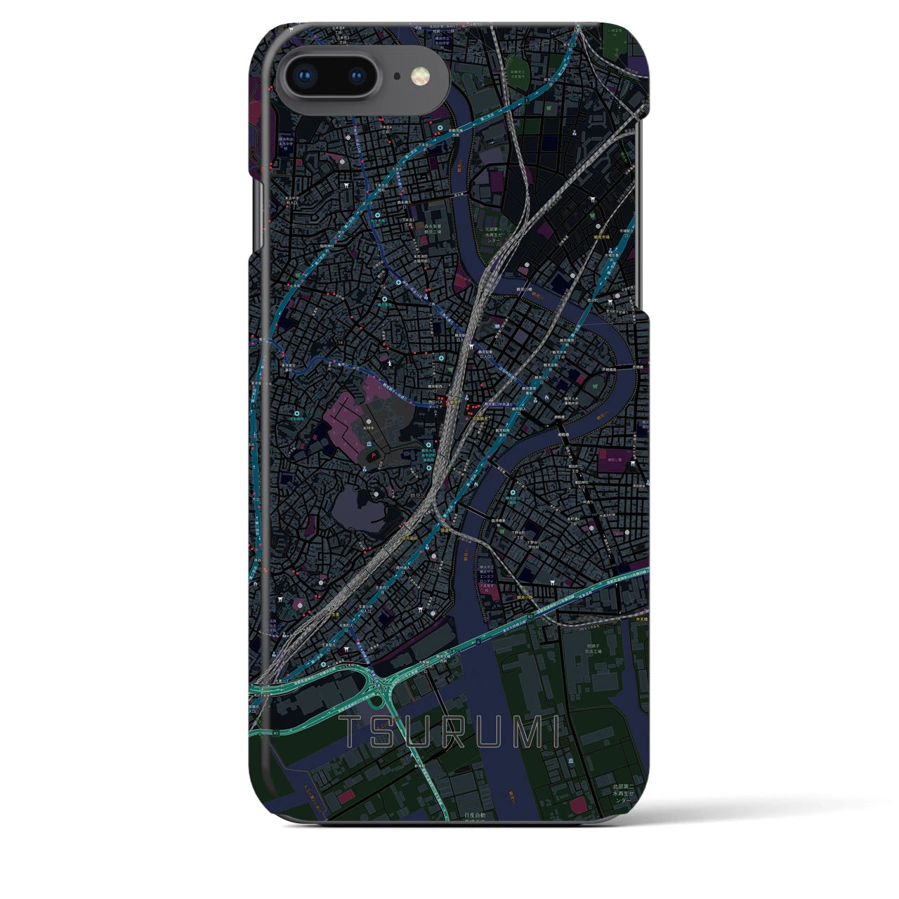 【鶴見(神奈川県)】地図柄iPhoneケース(バックカバータイプ)