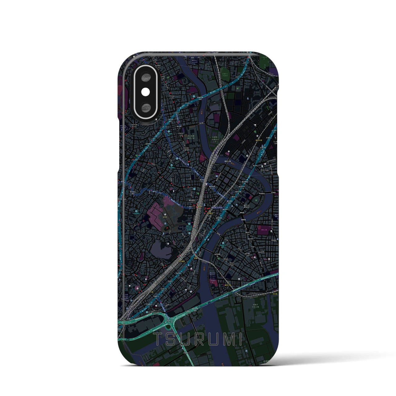 【鶴見(神奈川県)】地図柄iPhoneケース(バックカバータイプ)
