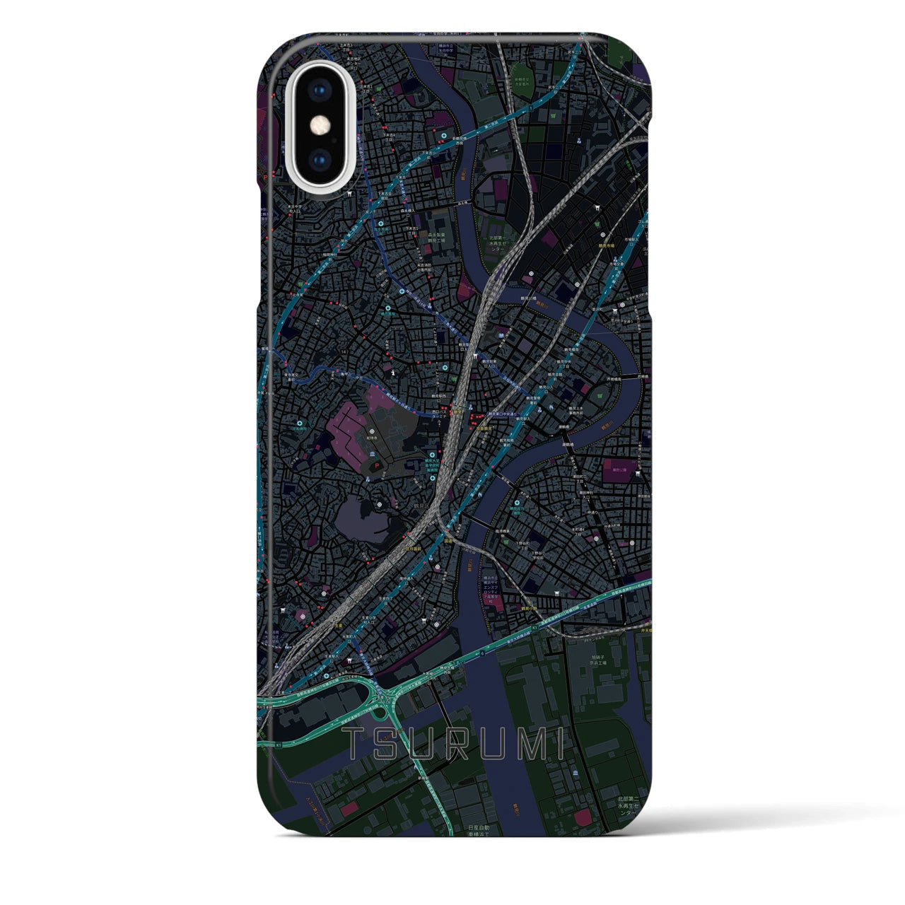 【鶴見(神奈川県)】地図柄iPhoneケース(バックカバータイプ)