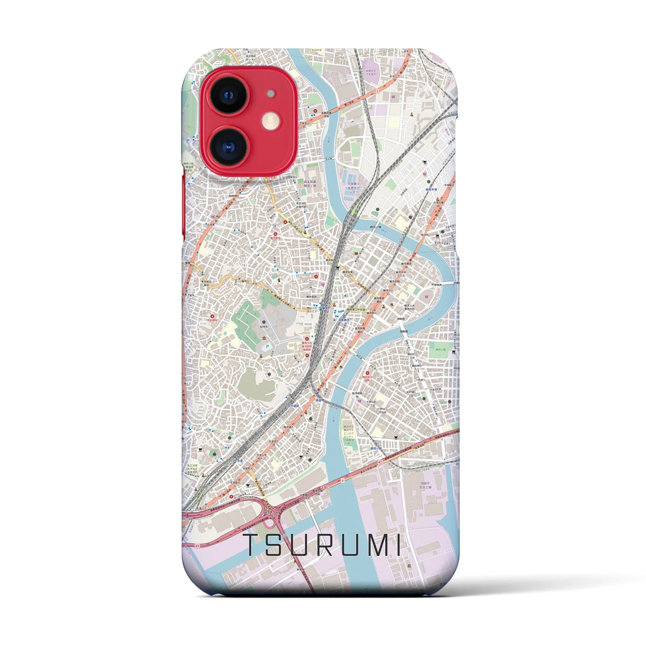 【鶴見(神奈川県)】地図柄iPhoneケース(バックカバータイプ)