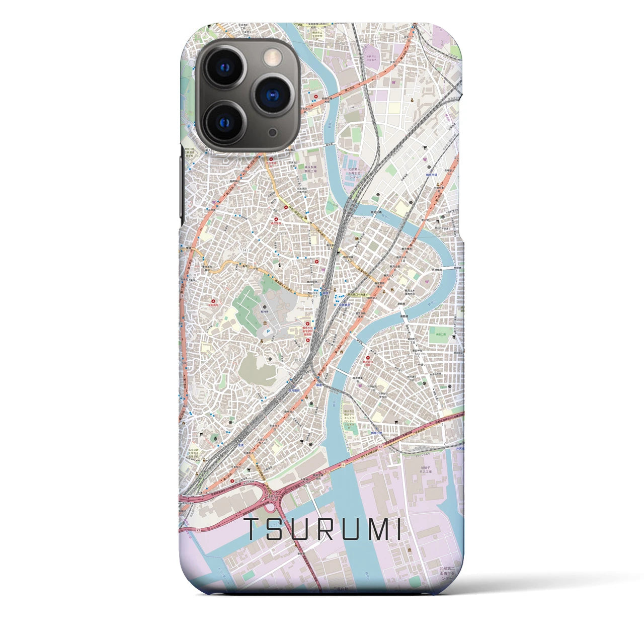【鶴見(神奈川県)】地図柄iPhoneケース(バックカバータイプ)