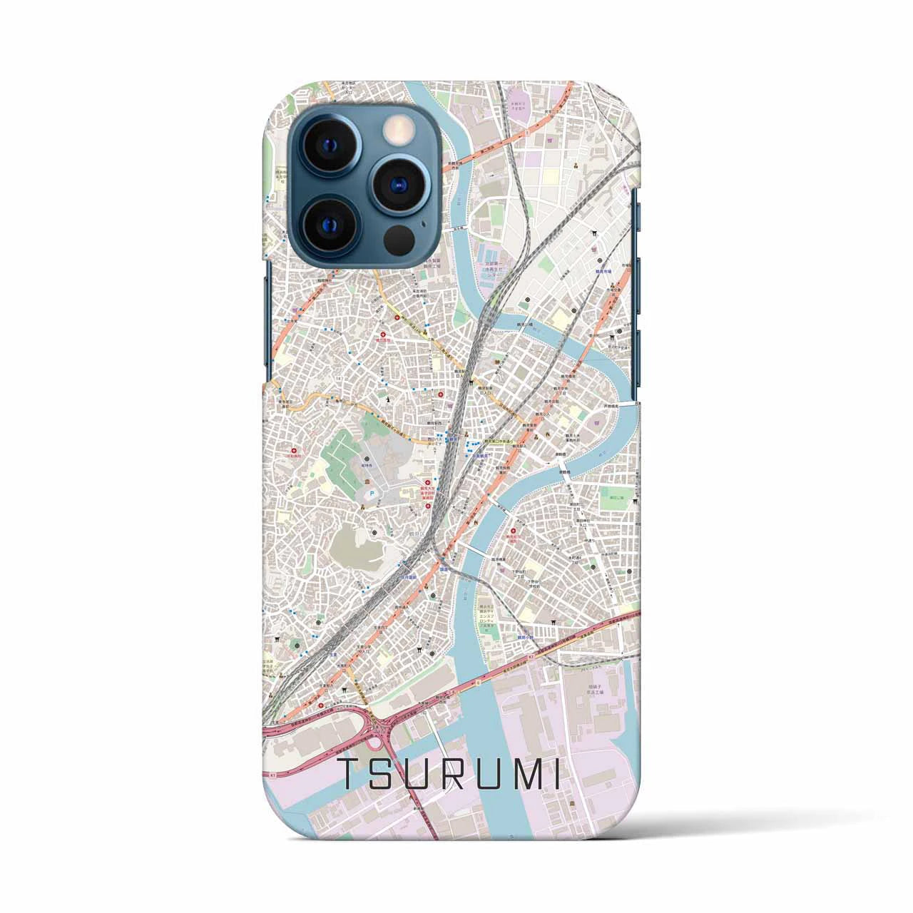 【鶴見(神奈川県)】地図柄iPhoneケース(バックカバータイプ)