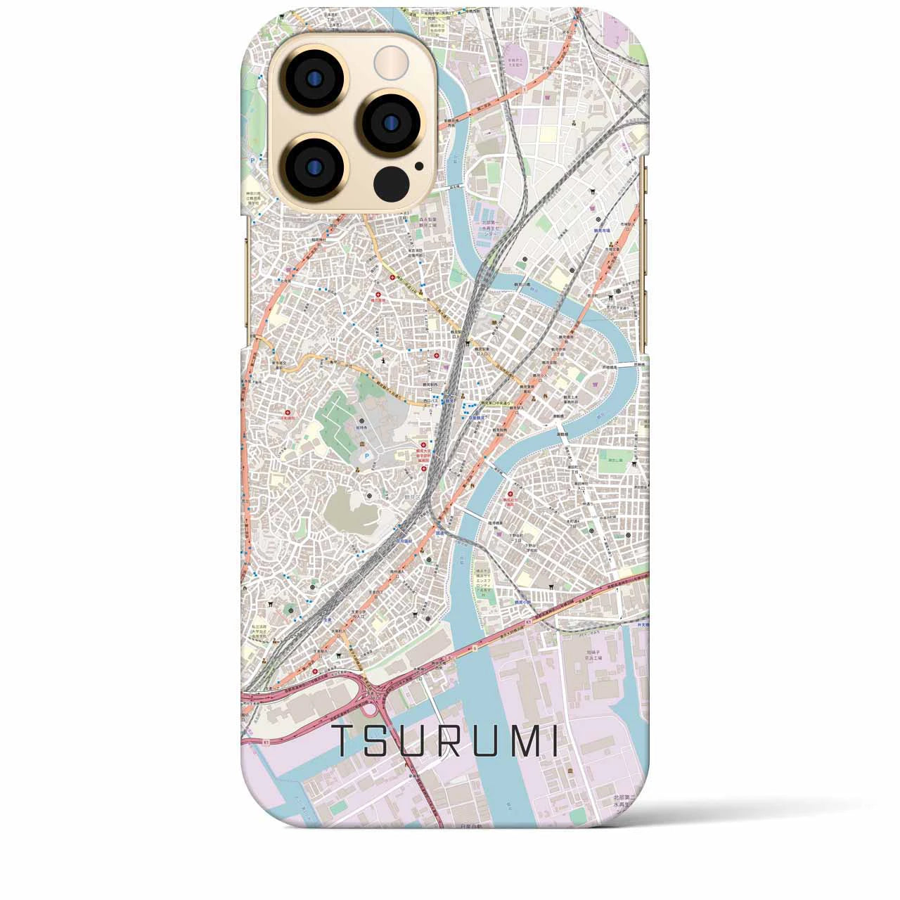 【鶴見(神奈川県)】地図柄iPhoneケース(バックカバータイプ)