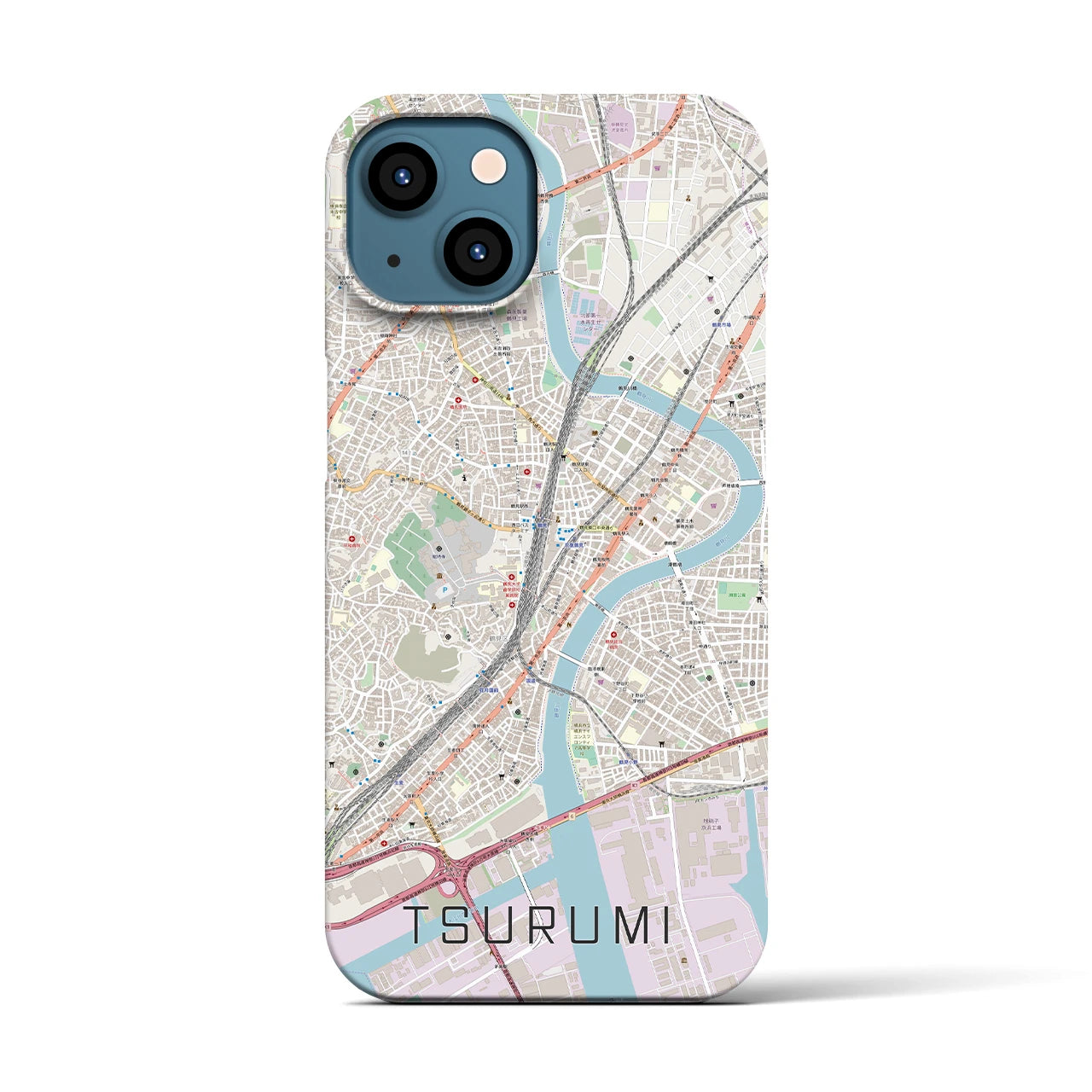 【鶴見(神奈川県)】地図柄iPhoneケース(バックカバータイプ)
