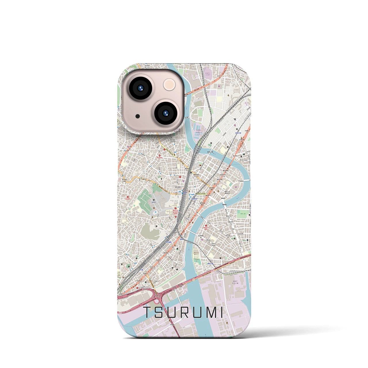 【鶴見(神奈川県)】地図柄iPhoneケース(バックカバータイプ)