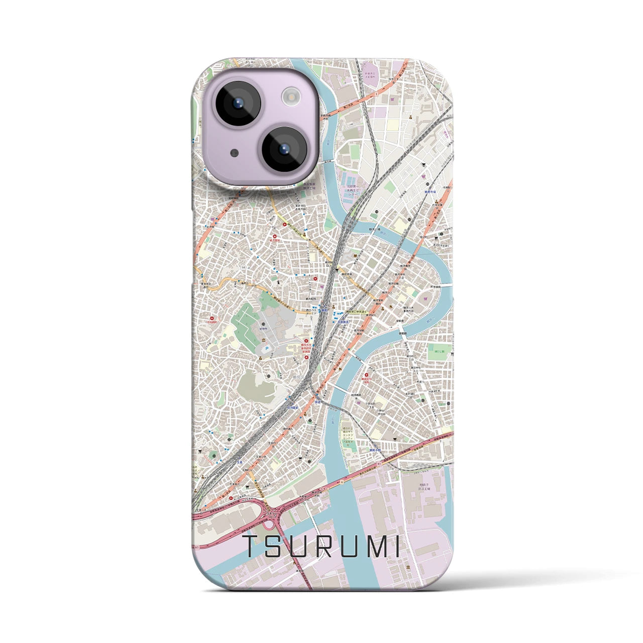 【鶴見(神奈川県)】地図柄iPhoneケース(バックカバータイプ)