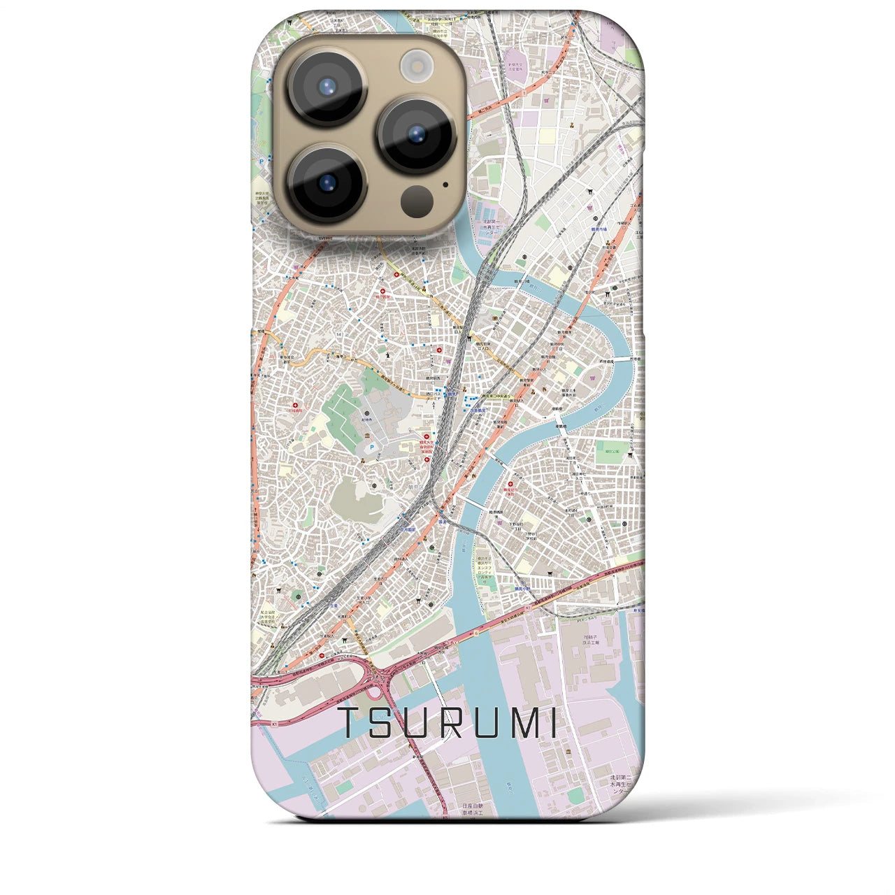 【鶴見(神奈川県)】地図柄iPhoneケース(バックカバータイプ)
