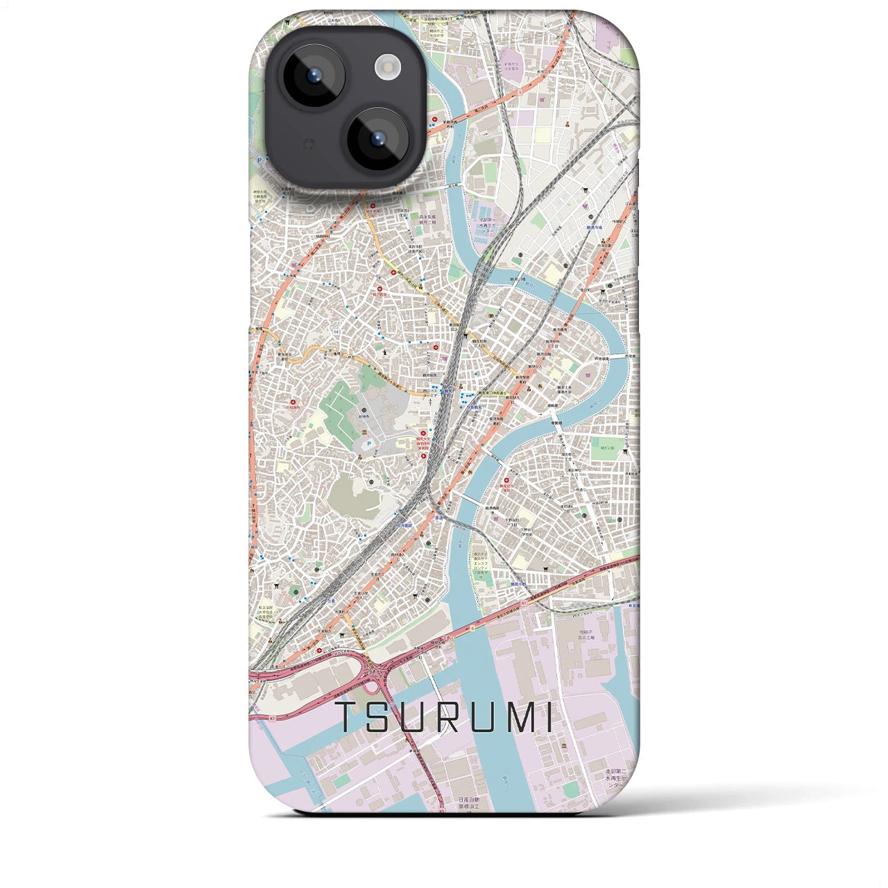 【鶴見(神奈川県)】地図柄iPhoneケース(バックカバータイプ)