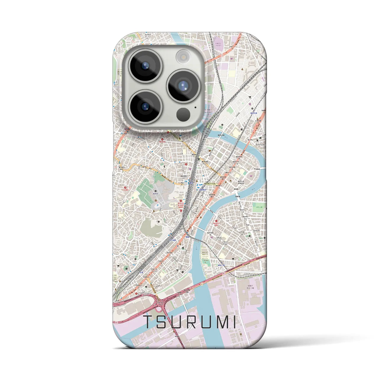 【鶴見(神奈川県)】地図柄iPhoneケース(バックカバータイプ)