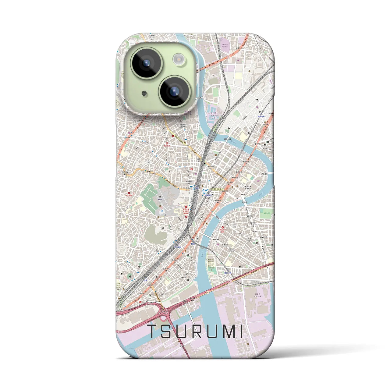 【鶴見(神奈川県)】地図柄iPhoneケース(バックカバータイプ)