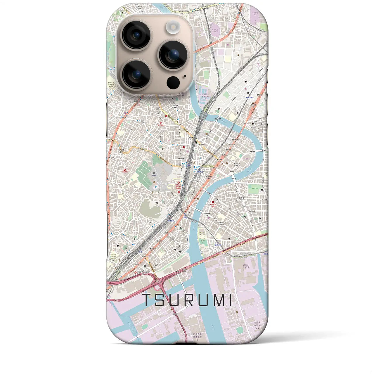 【鶴見(神奈川県)】地図柄iPhoneケース(バックカバータイプ)