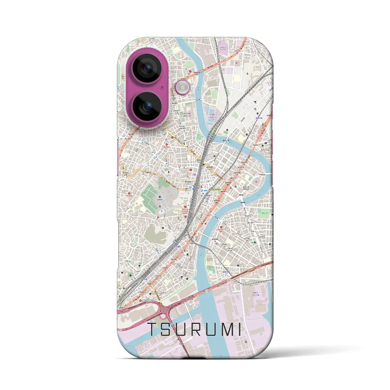 【鶴見(神奈川県)】地図柄iPhoneケース(バックカバータイプ)