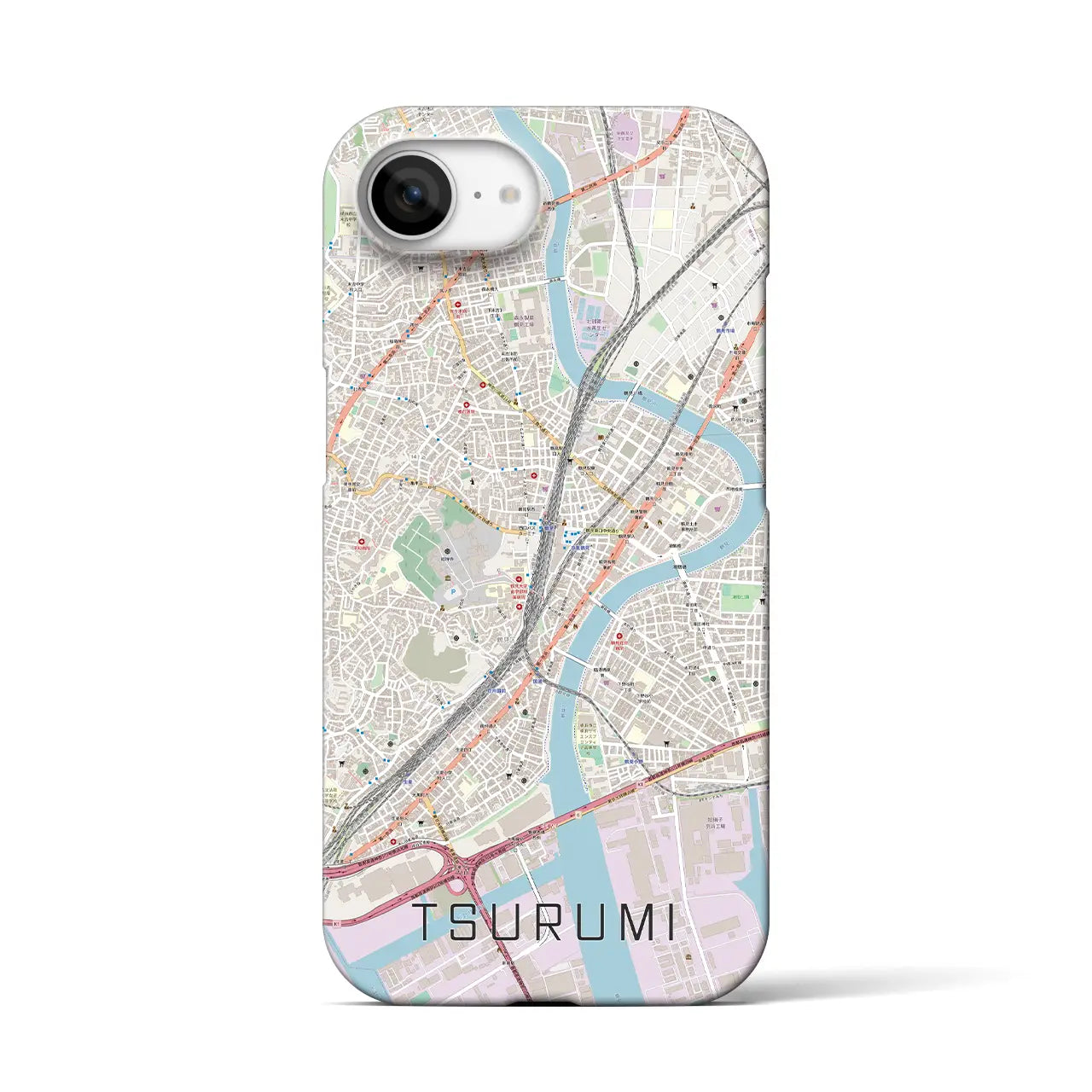 【鶴見(神奈川県)】地図柄iPhoneケース(バックカバータイプ)