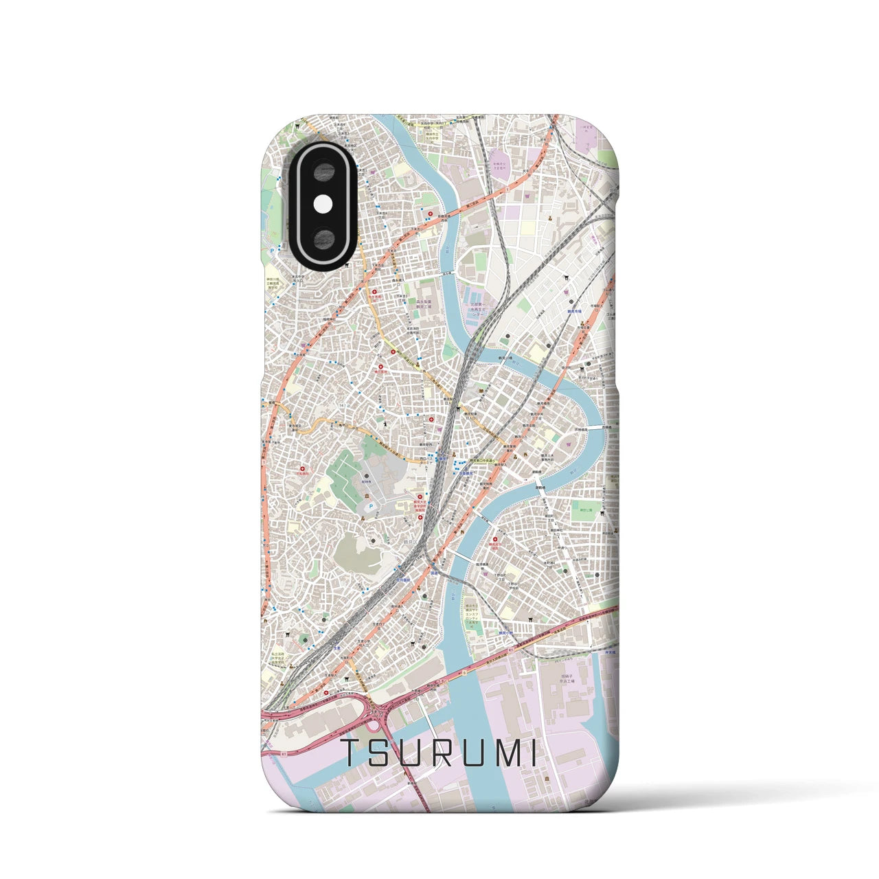 【鶴見(神奈川県)】地図柄iPhoneケース(バックカバータイプ)