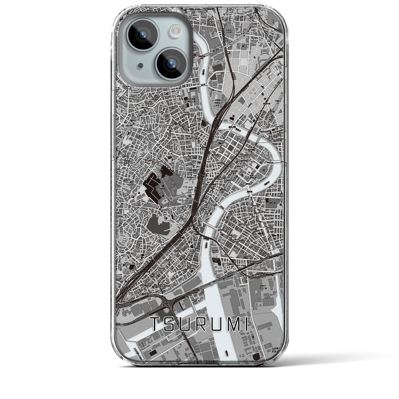 【鶴見(神奈川県)】地図柄iPhoneケース(クリアタイプ)