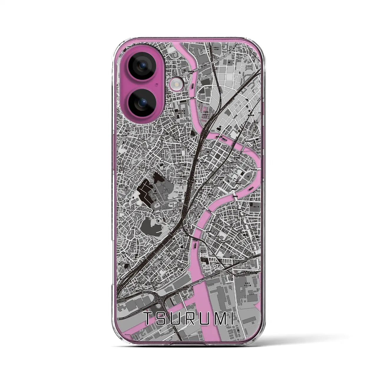 【鶴見(神奈川県)】地図柄iPhoneケース(クリアタイプ)