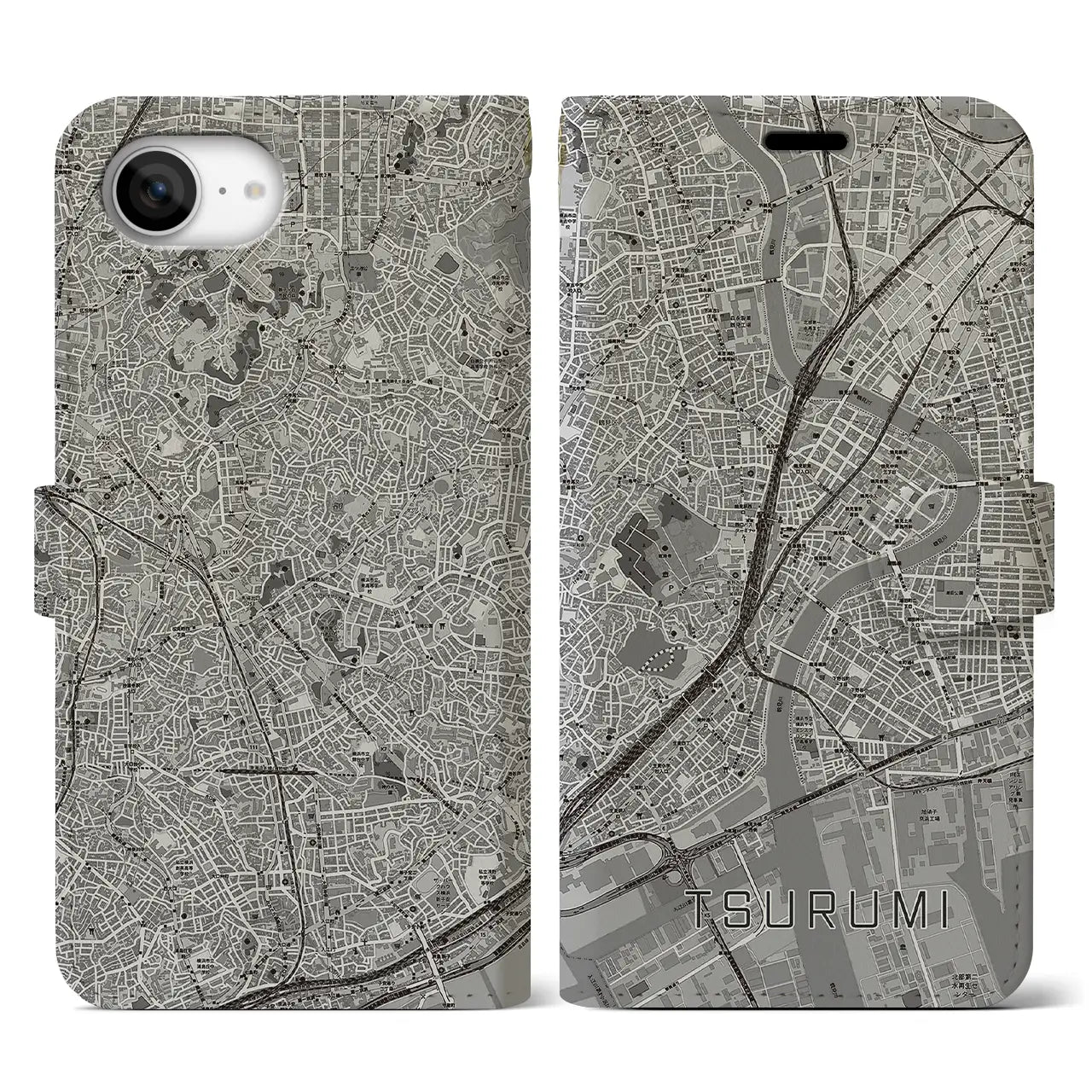 【鶴見(神奈川県)】地図柄iPhoneケース(手帳タイプ)
